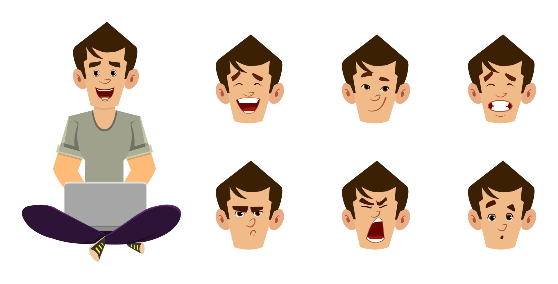 casual man cartoon character sitting on the floor and working or relaxing with laptop 3807407 Vector Art at Vecteezy casual man cartoon character sitting on the floor and working or relaxing with laptop 3807407 Vector Art at Vecteezy