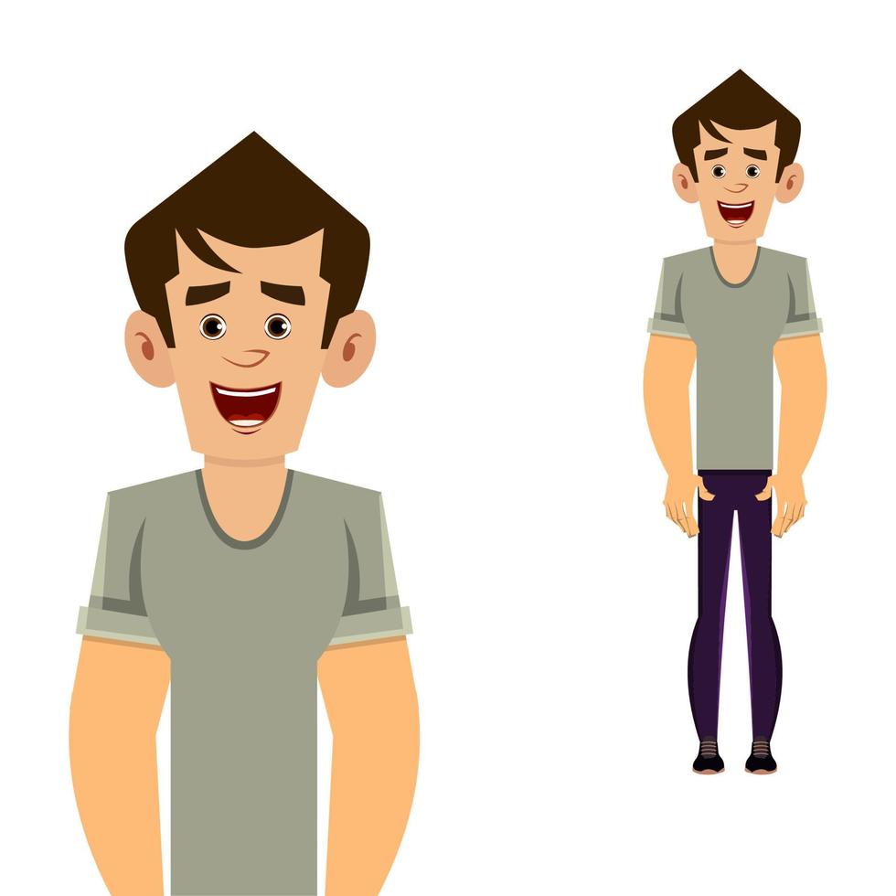 casual man cartoon character standing pose vector illustration for your design, motion or animation