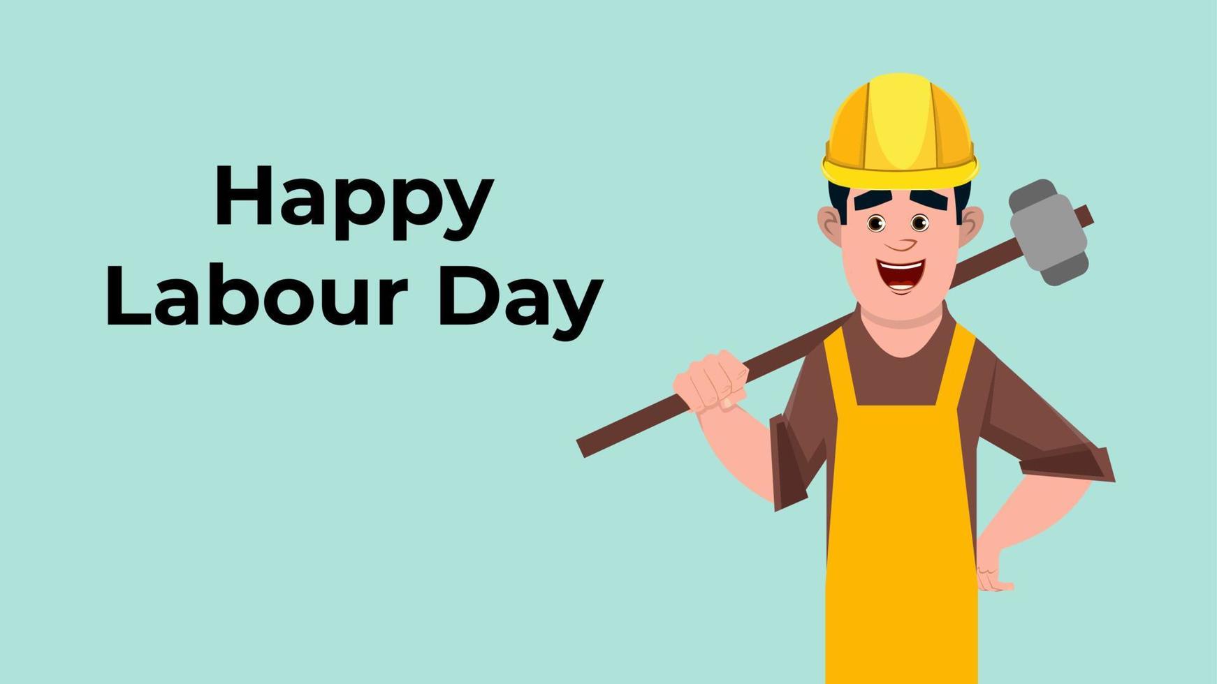 Happy labour day banner illustration vector