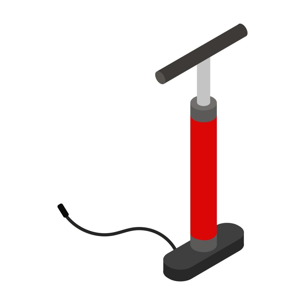 Isometric bicycle pump on a white background vector
