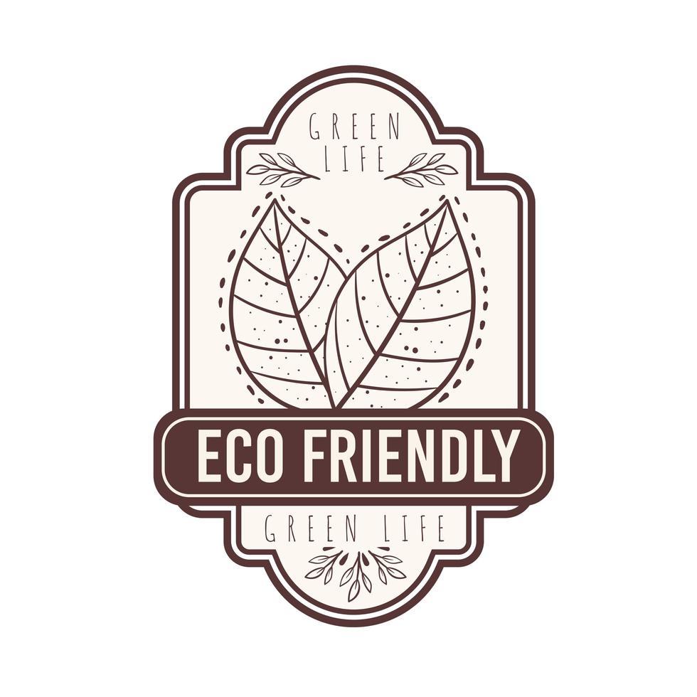 Eco friendly badge with leaves vector