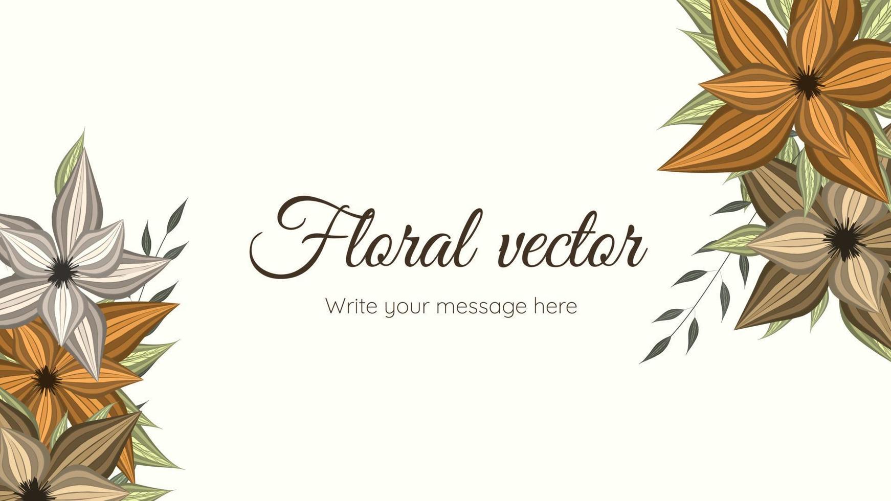 exquisita plantilla de fondo de flor floral abstracta con lugar de texto vector