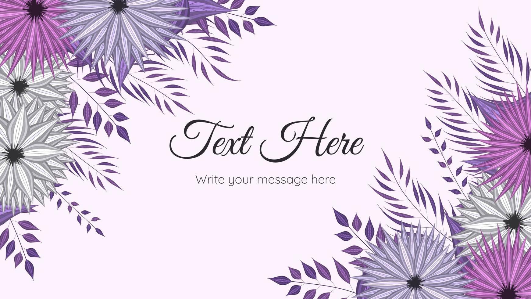 Beautiful blooming flower and leaves ornamental background template vector