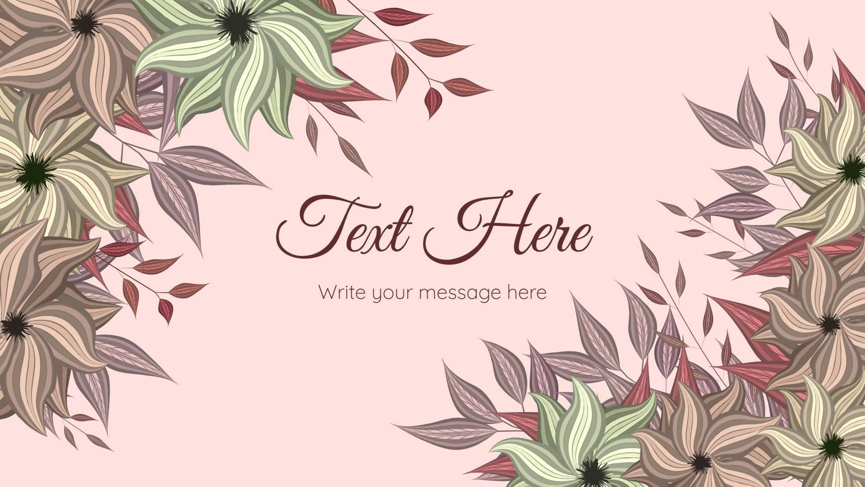 Blooming flower floral background template with place for your text vector