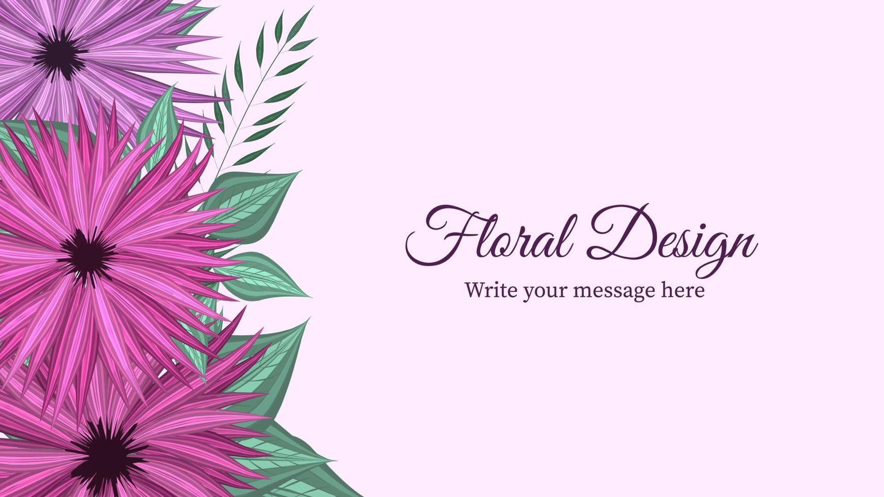 Vector floral botanical banner background cute blossoming flowers.