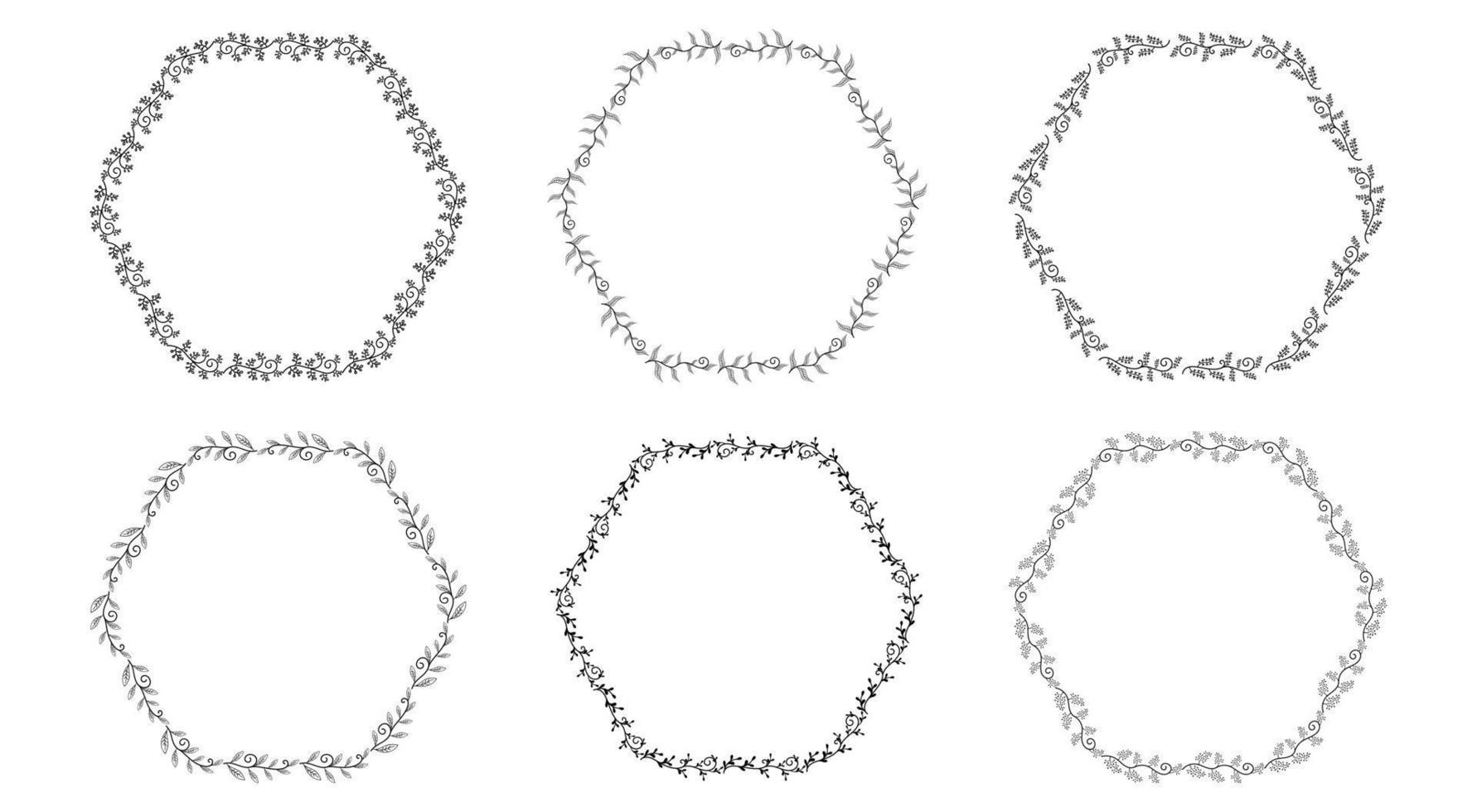 Hand Drawn Borders Elements Set Collection, floral Swirl ornament Vector