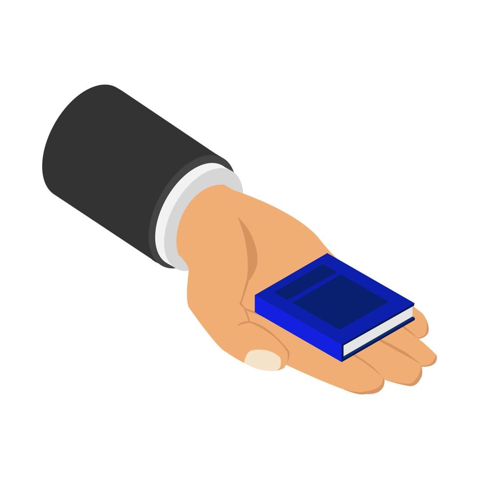 Book in hand isometric vector