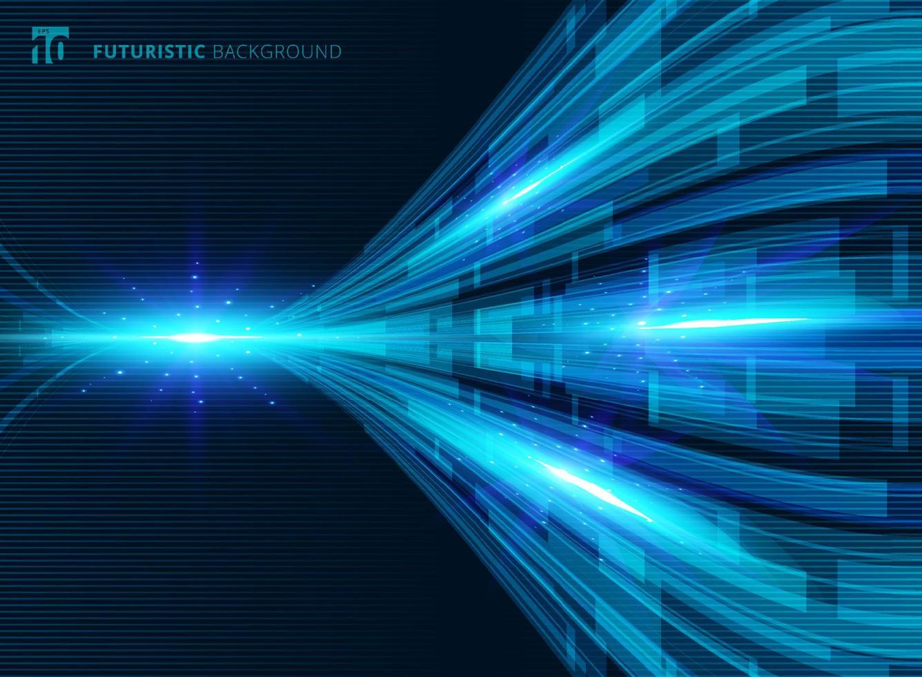 Abstract blue virtual technology concept futuristic digital perspective background vector