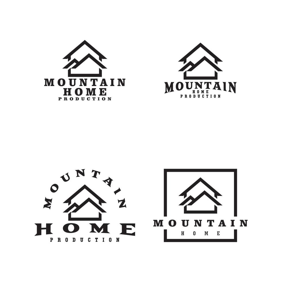 casa de montaña logo vintage vector