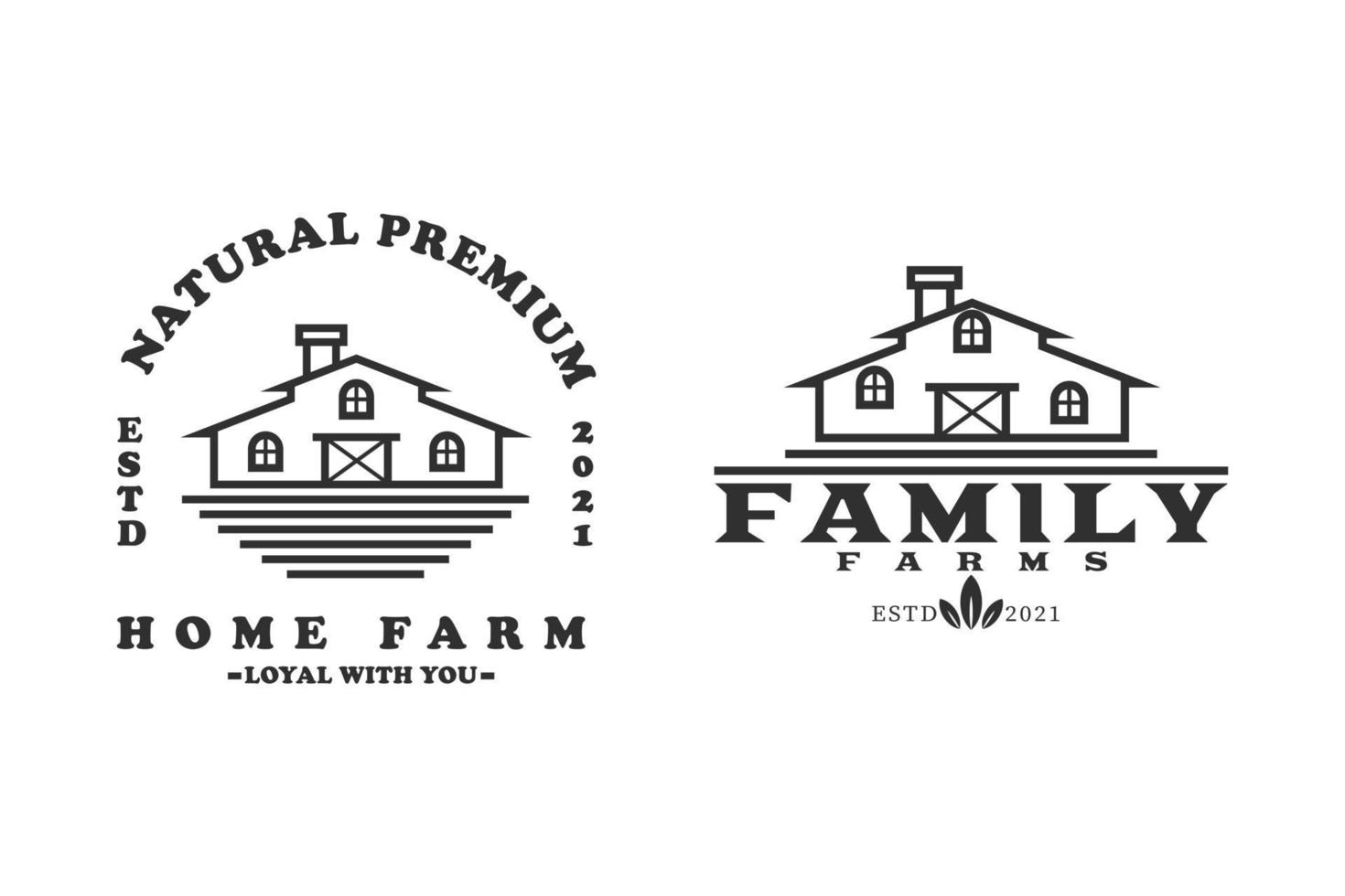 granja simple logo vintage vector