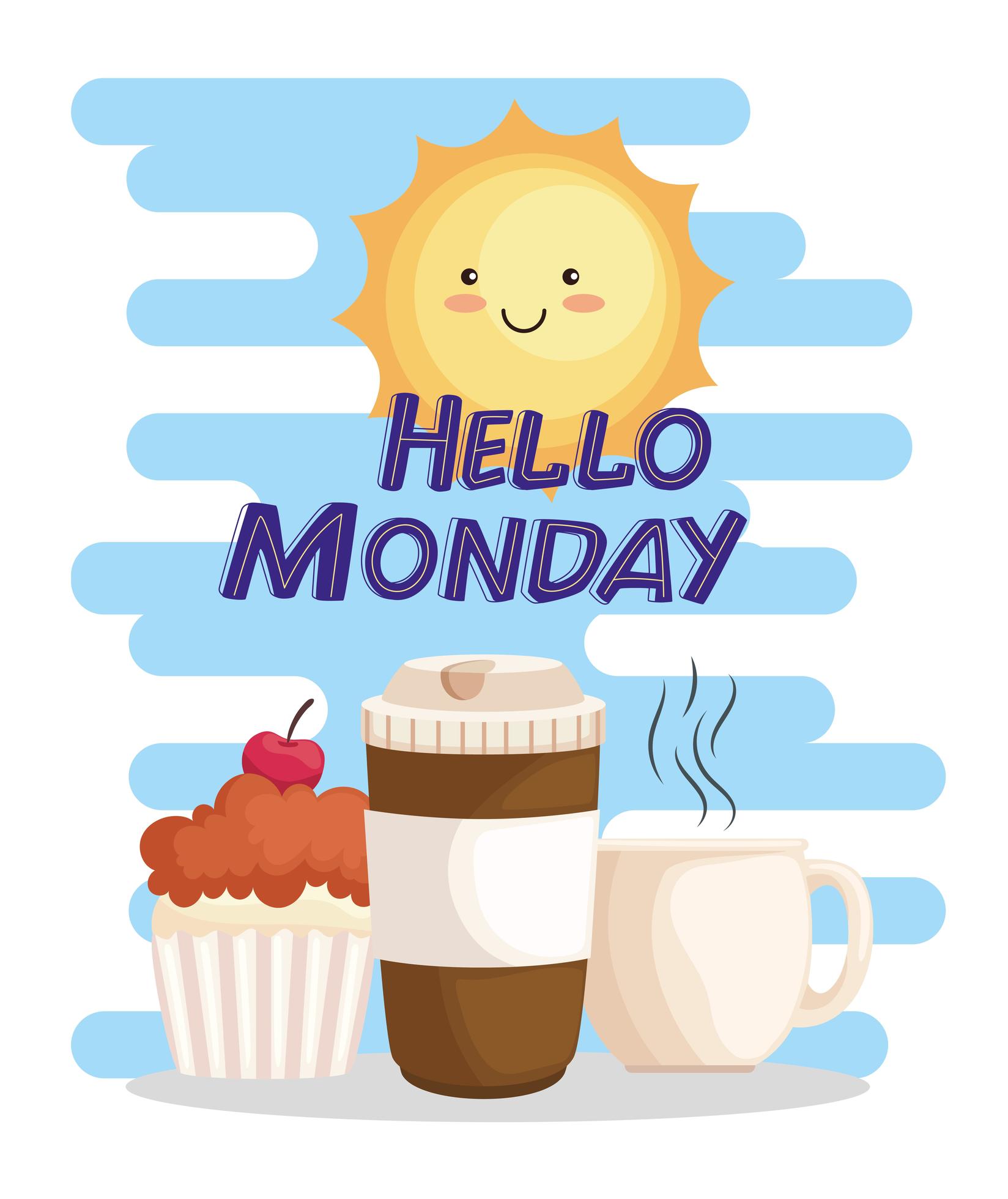 hello monday card 3807880 Vector Art at Vecteezy