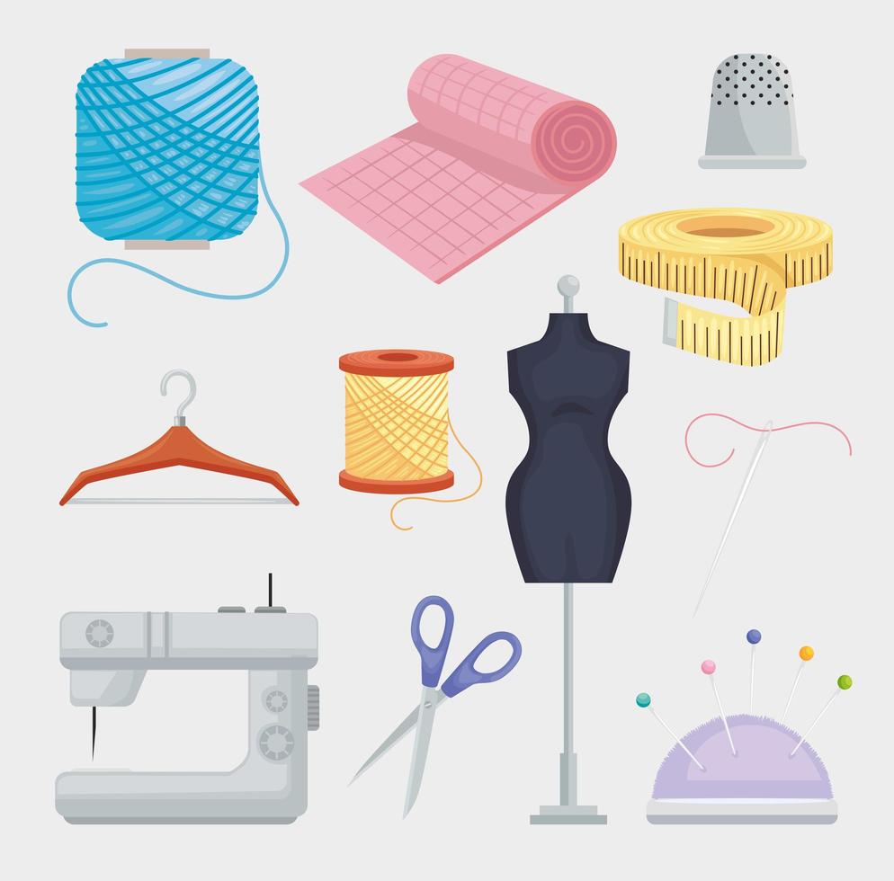 Sewing icon set vector