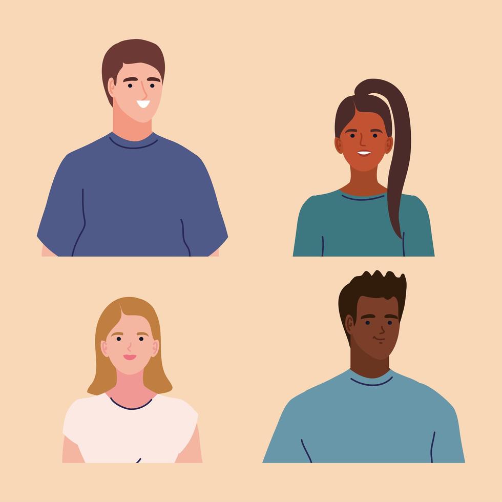 young people characters vector