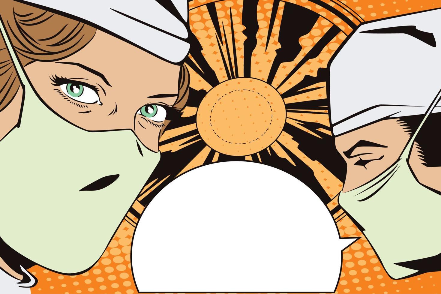 The doctors in the operating room. vector