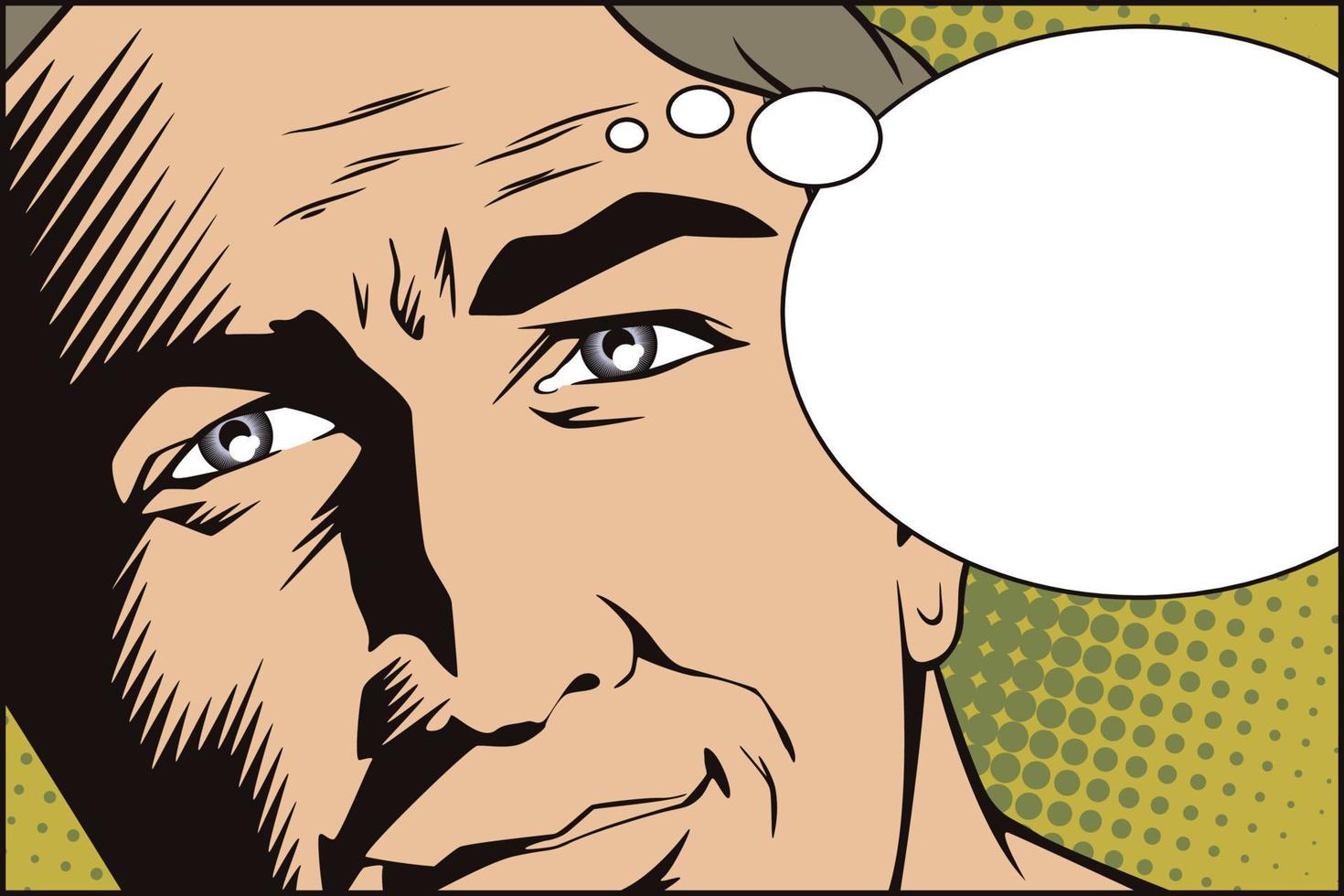 People in retro style pop art and vintage advertising. Man's face. vector