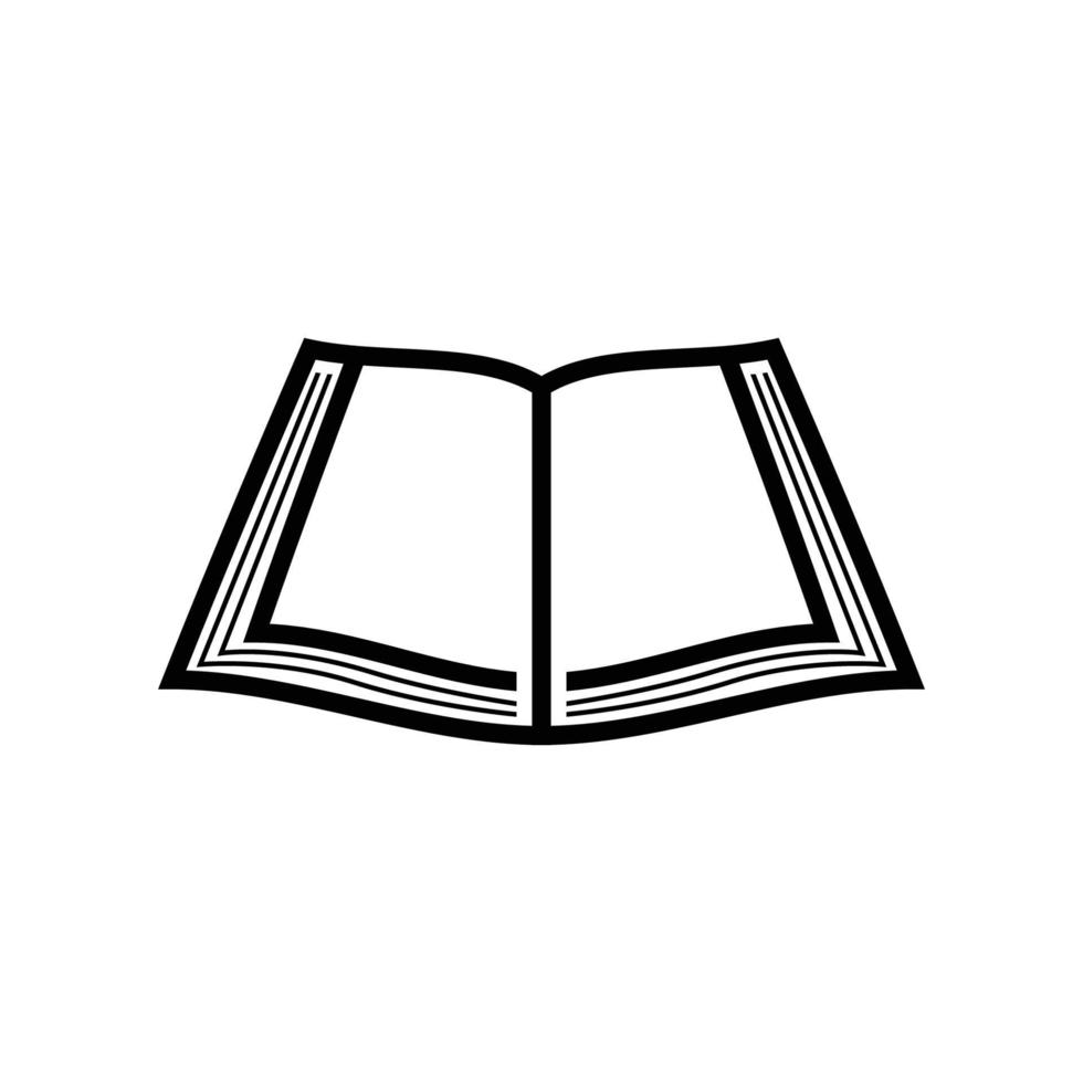 icono de libro abierto, símbolo de libro, vector de manual en estilo de contorno