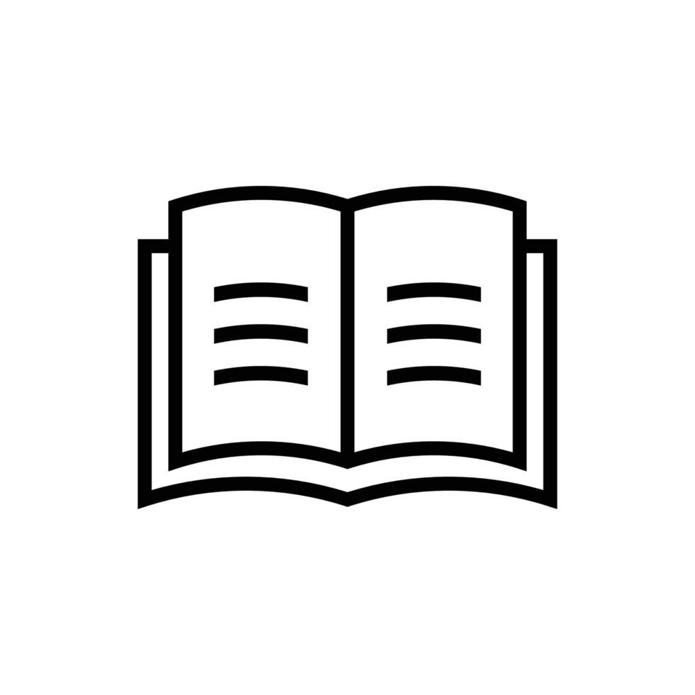 open book icon, book symbol, handbook vector in outline style