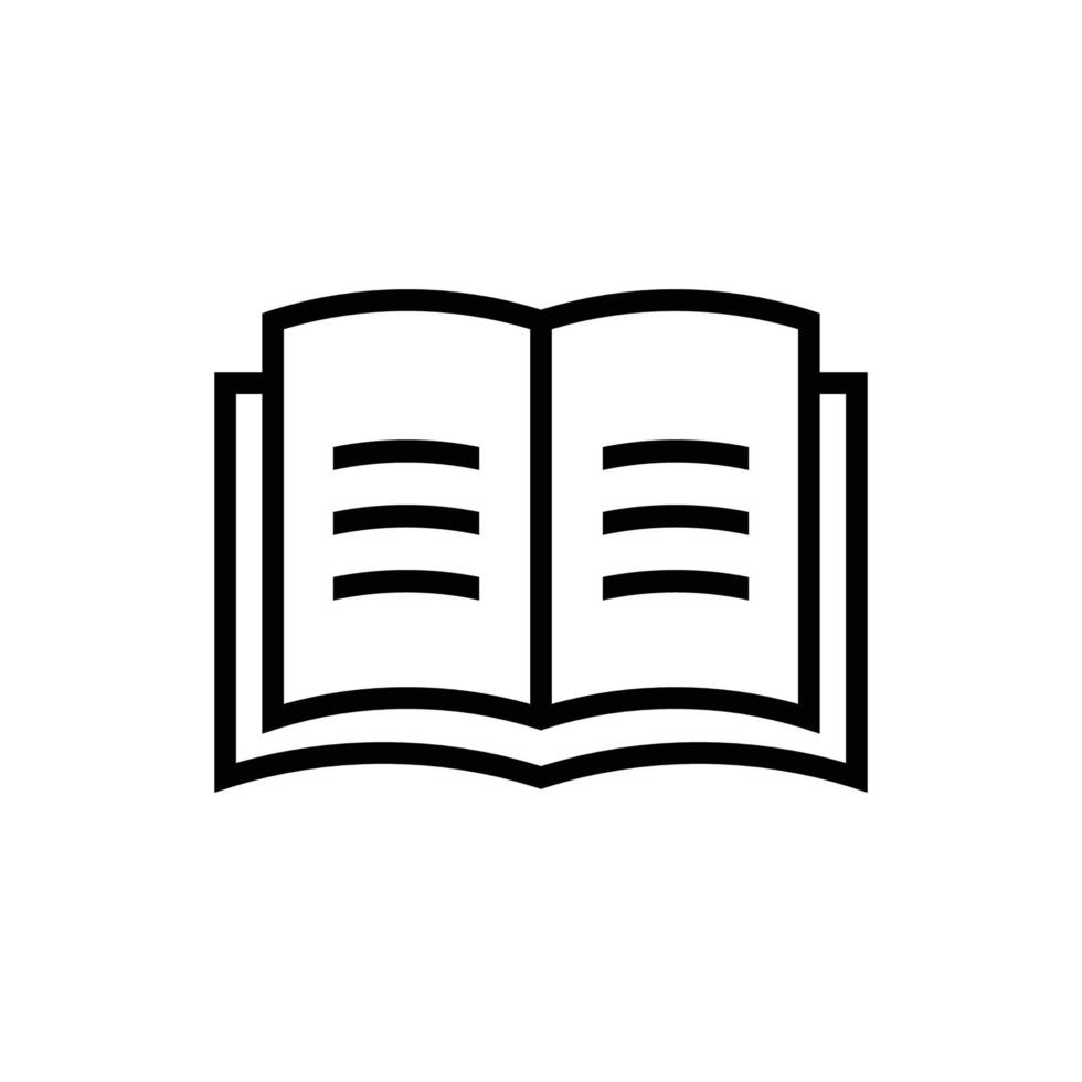 open book icon, book symbol, handbook vector in outline style