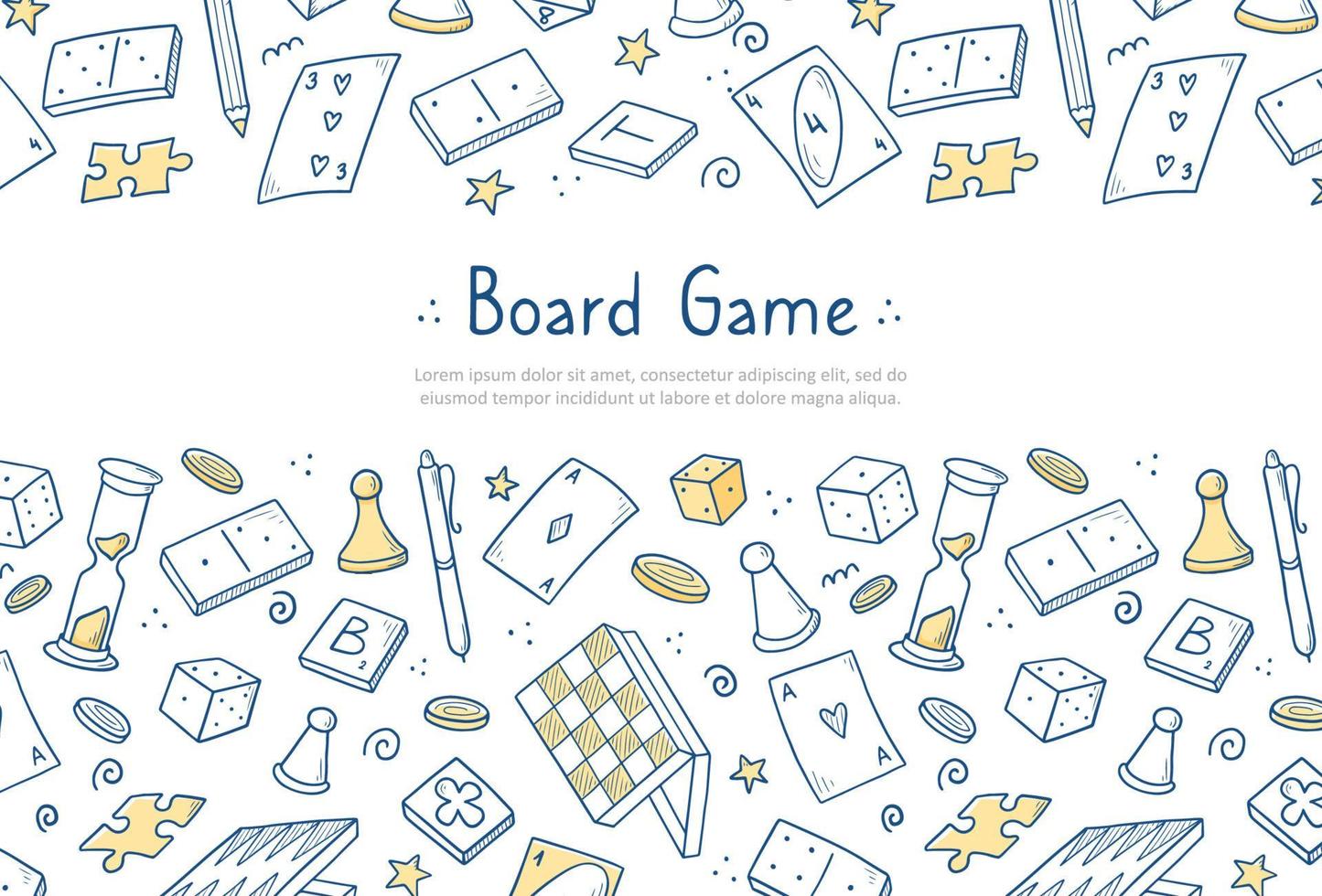 Hand drawn banner template of board game vector