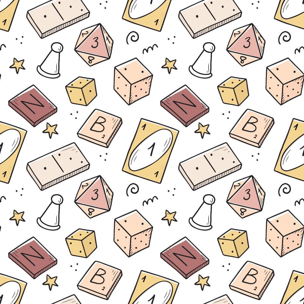 Hand drawn seamless pattern of board game vector