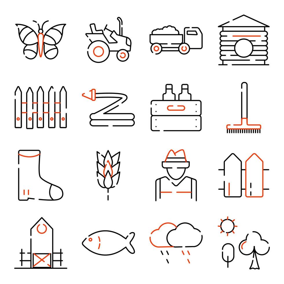 Pack of Nature Linear Icons vector