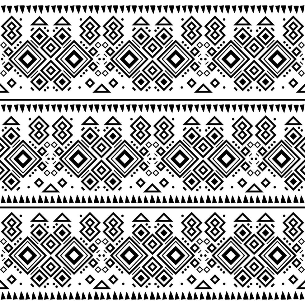 Seamless Navajo tribal black and white pattern. Ethnic vector ornament.