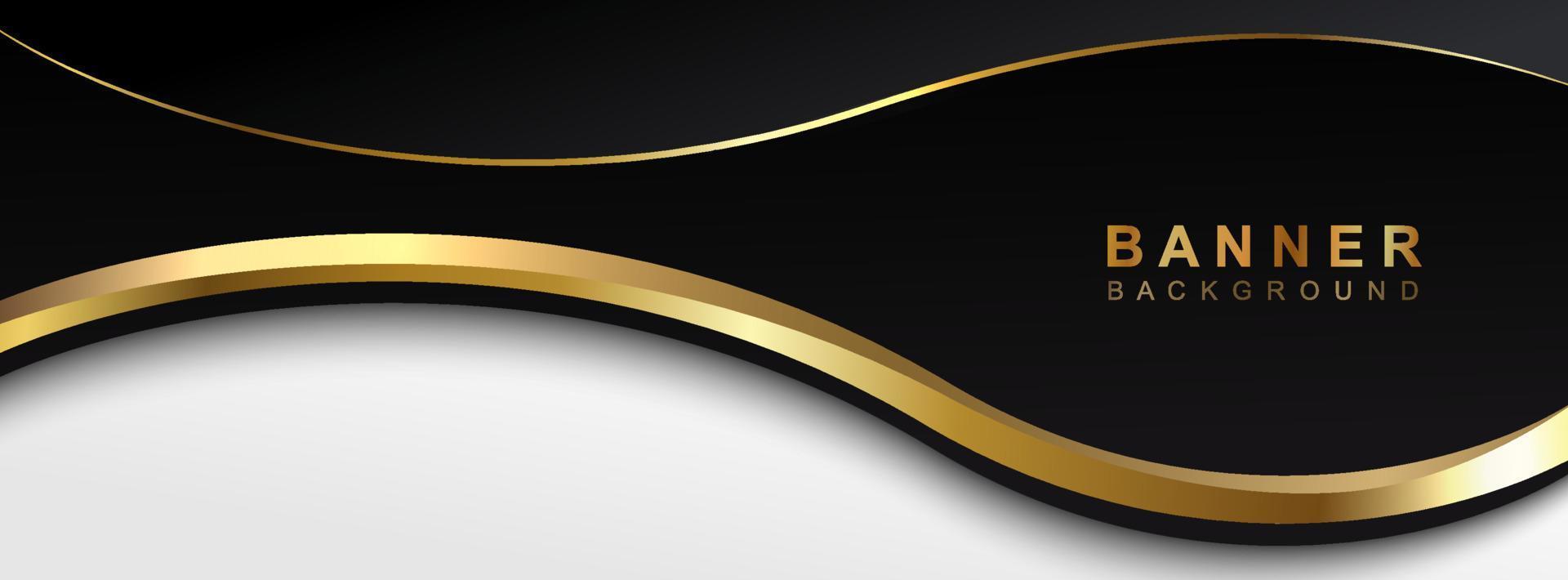 Abstract black and gold background, Vector abstract banner design