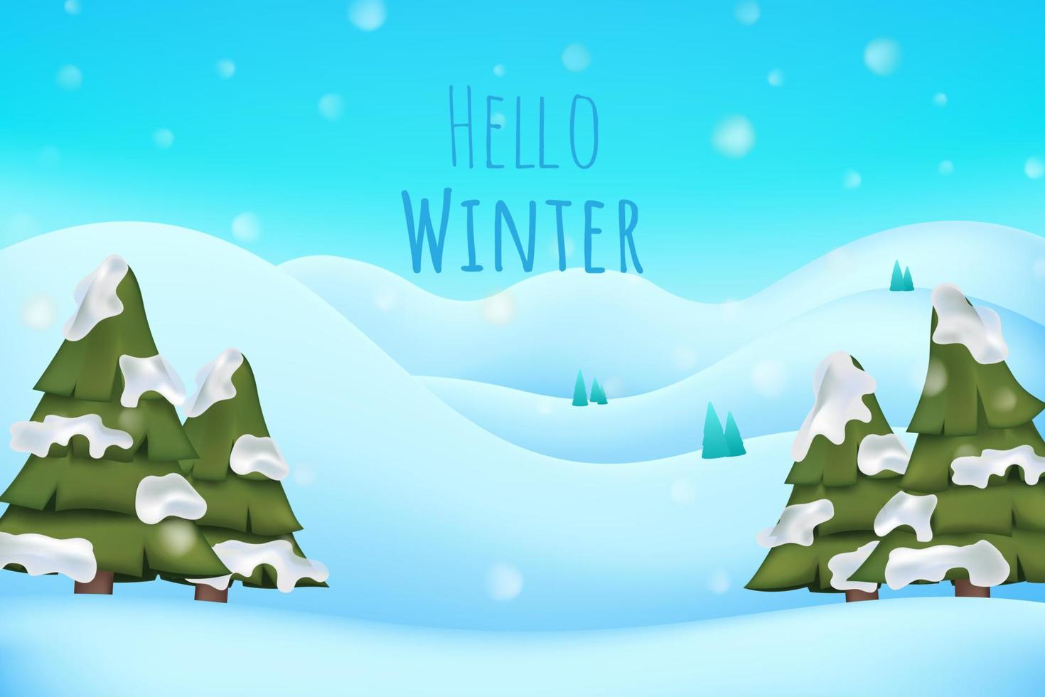 paisaje de temporada de invierno vector