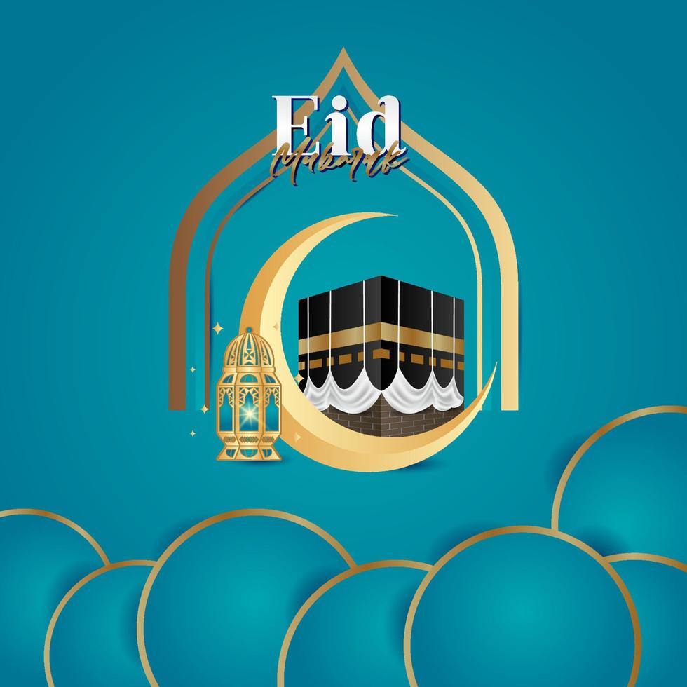 Eid Mubarak Vector Design For Banner Print and Greeting Background