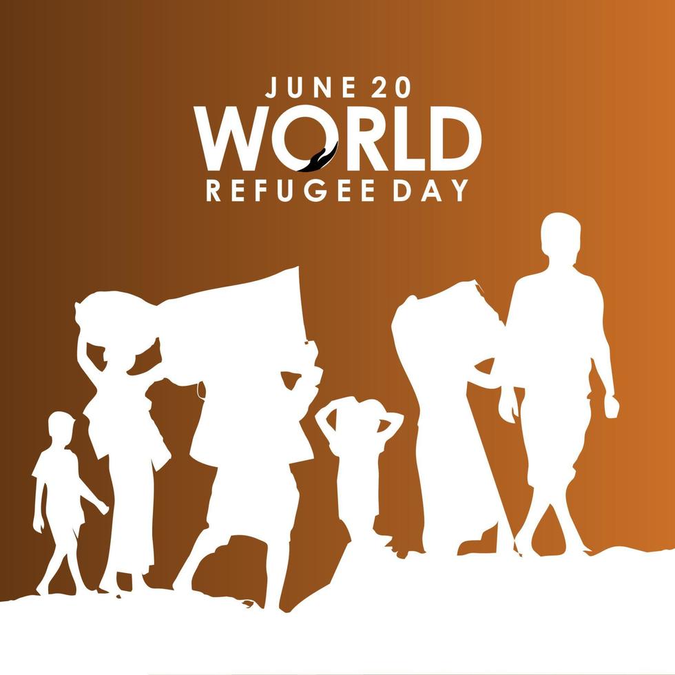 World Refugee Vector Design For Banner Print and International Moment Background