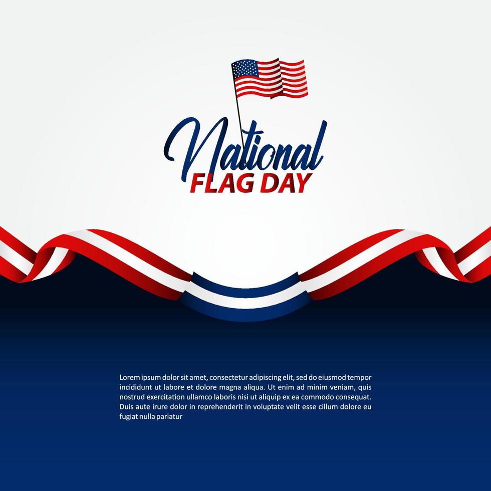 feliz día de la bandera nacional ilustración vectorial. dia de la bandera nacional vector