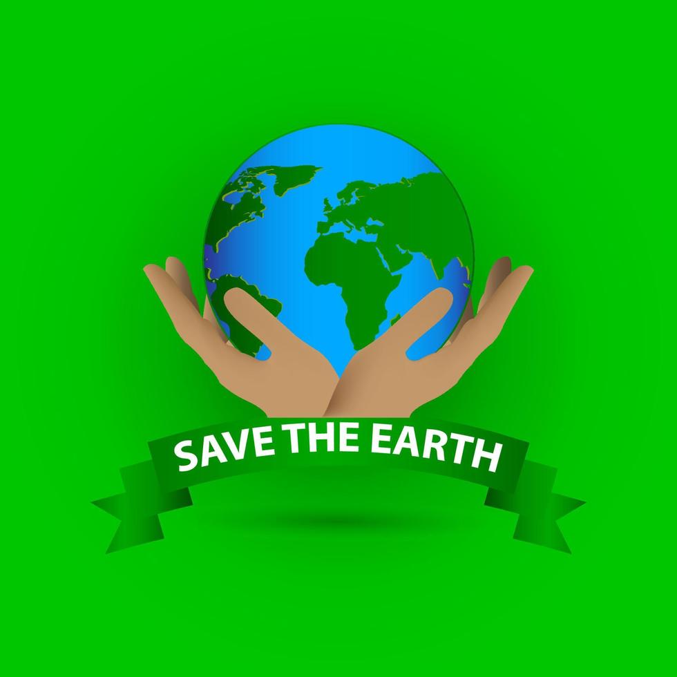 Save The Earth Vector Design For Banner Print and Greeting Background