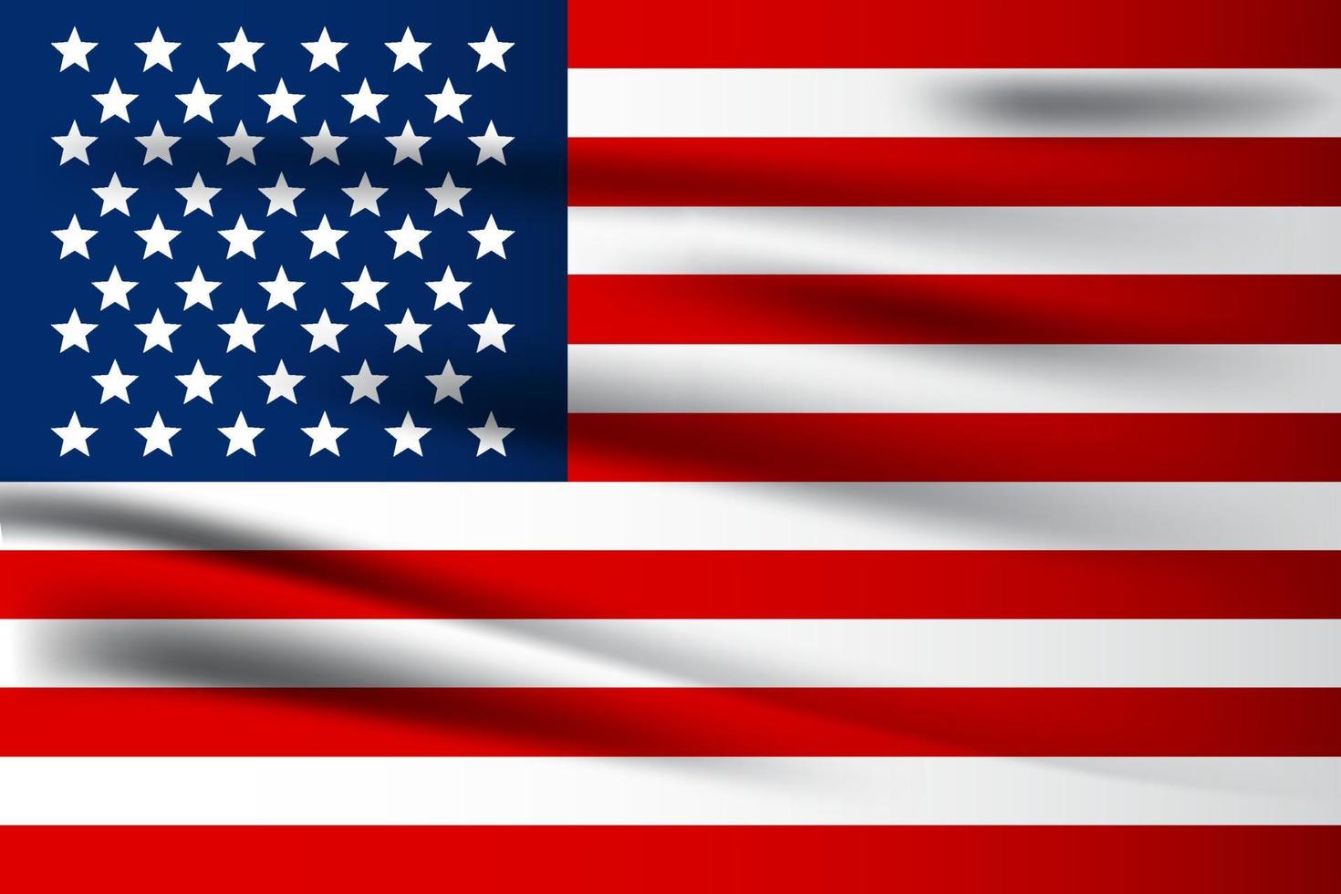 Ilustración de vector de bandera de América. para el día de la bandera nacional