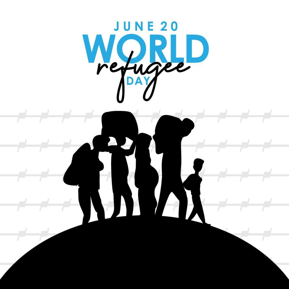 World Refugee Vector Design For Banner Print and International Moment Background