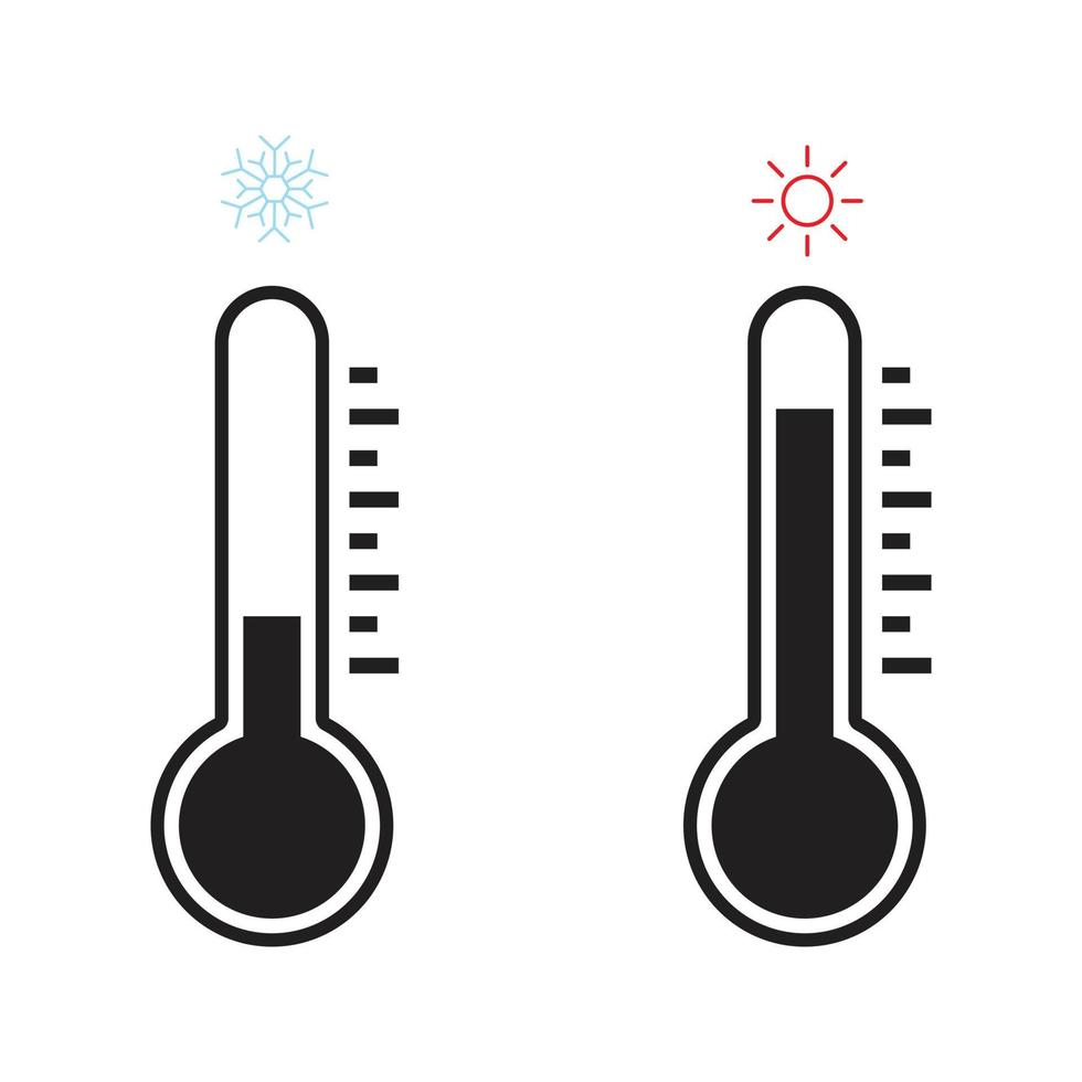 termómetro temperatura caliente o frío icono vector para web, presentación, logotipo, infografía