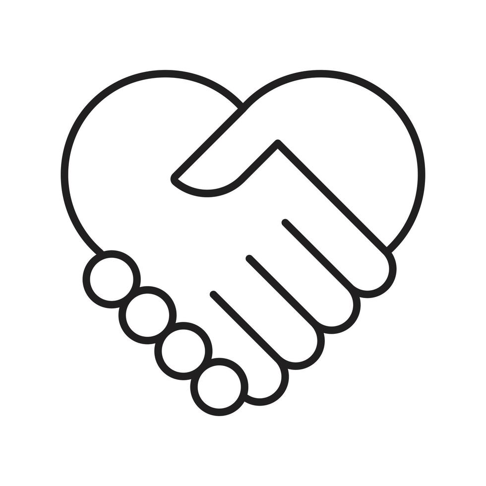 Handshake heart symbol Icon Vector For Web, Presentation, Logo, Infographic, Business, idea, inspiration, feed, story , partnership, client