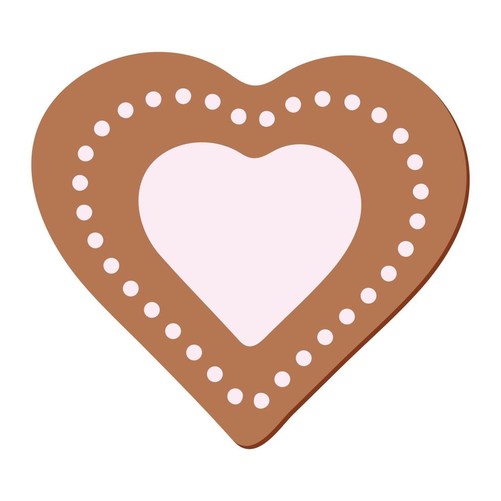 vector de pan de jengibre de corazón de galleta para web, presentación, logotipo, icono, etc.