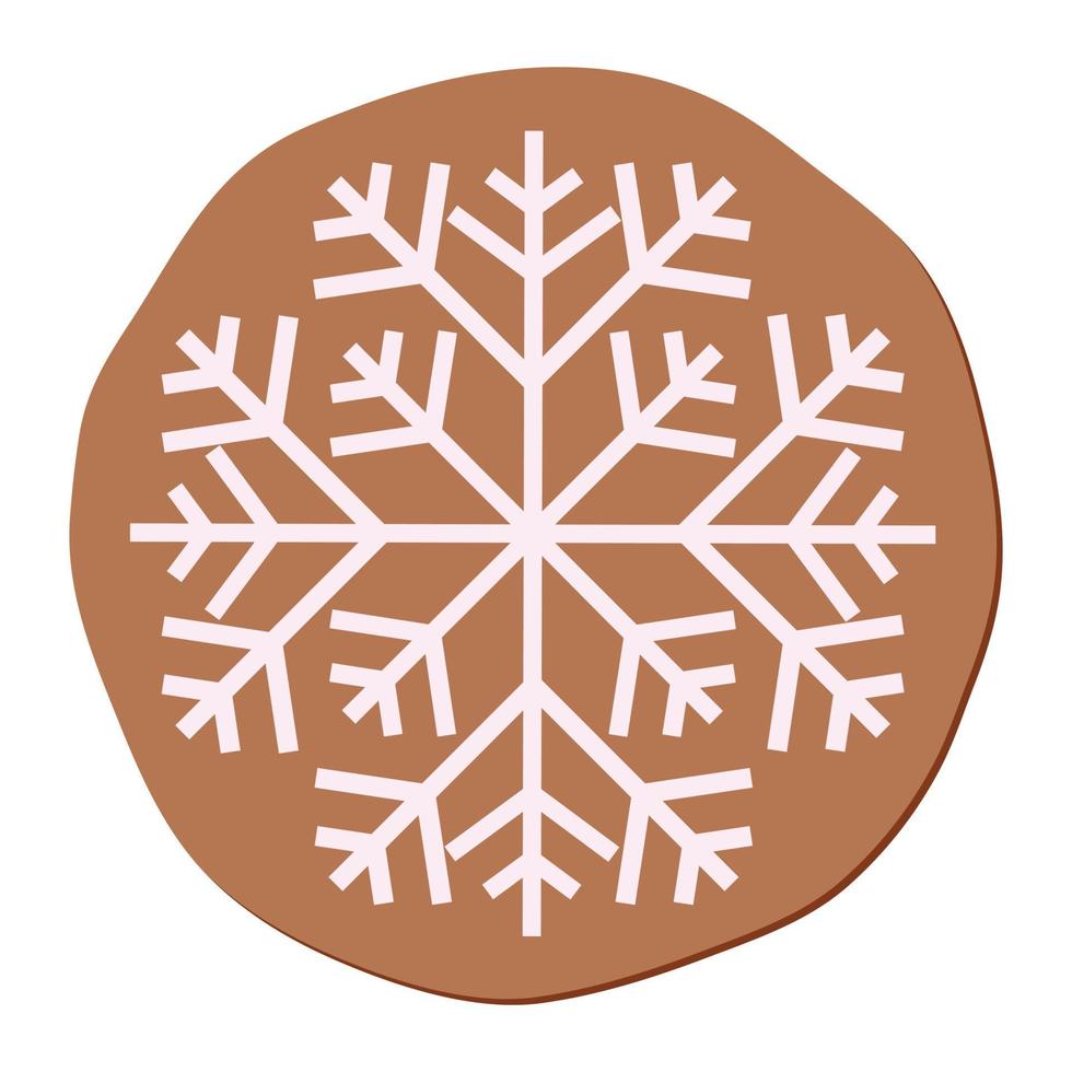 vector de pan de jengibre de copo de nieve de galleta para web, presentación, logotipo, icono, etc.
