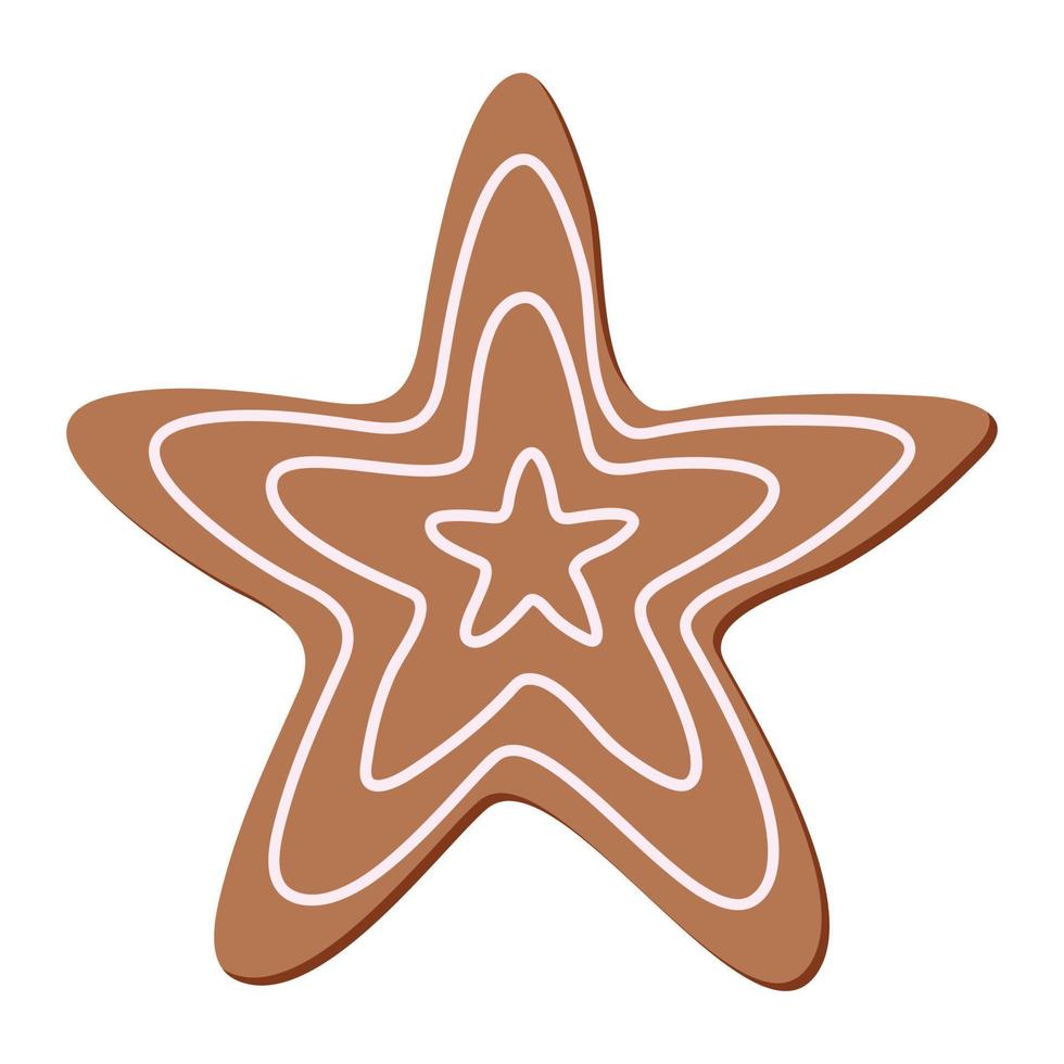 vector de pan de jengibre de estrella de galleta para web, presentación, logotipo, icono, etc.
