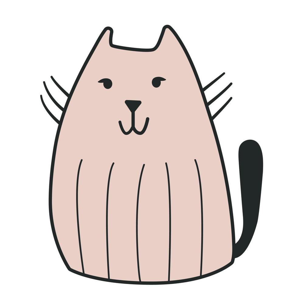 Cute Cartoon Quirky Cat vector