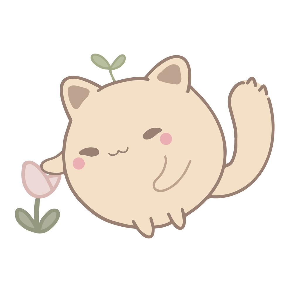 Cute Happy Kawaii Cat vector