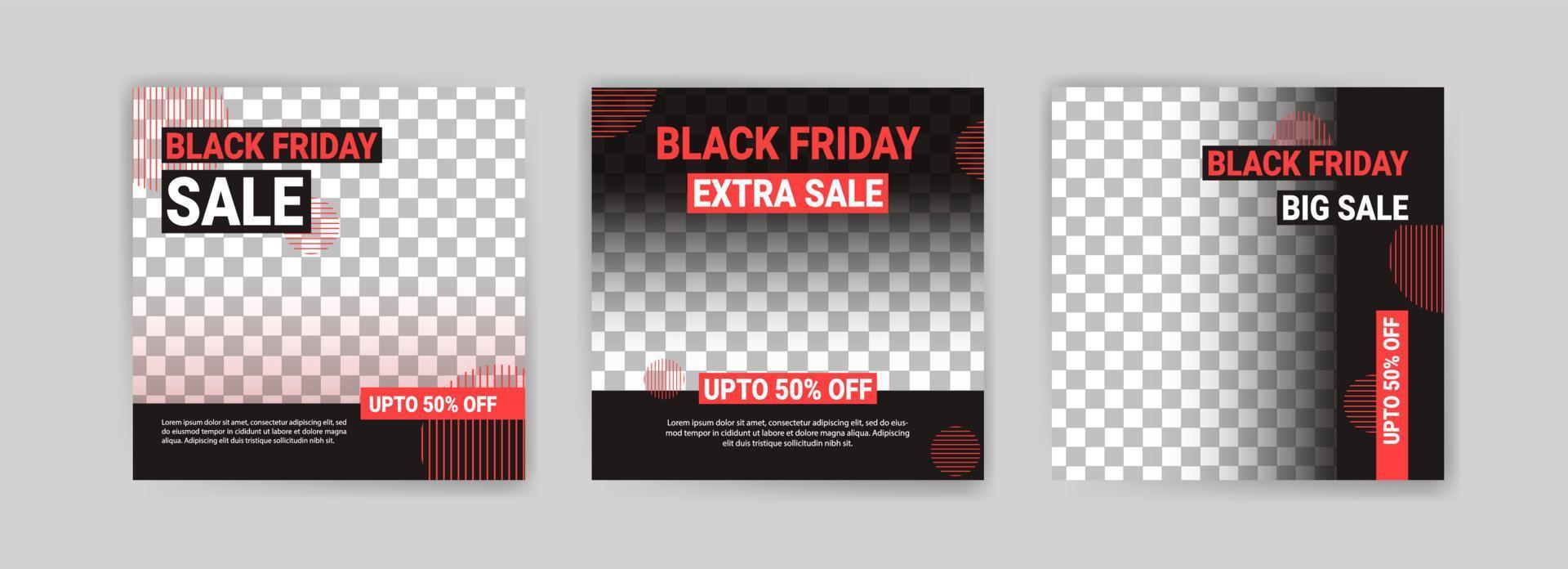 Social media post template for black friday sale. Premium template for black friday sale. vector