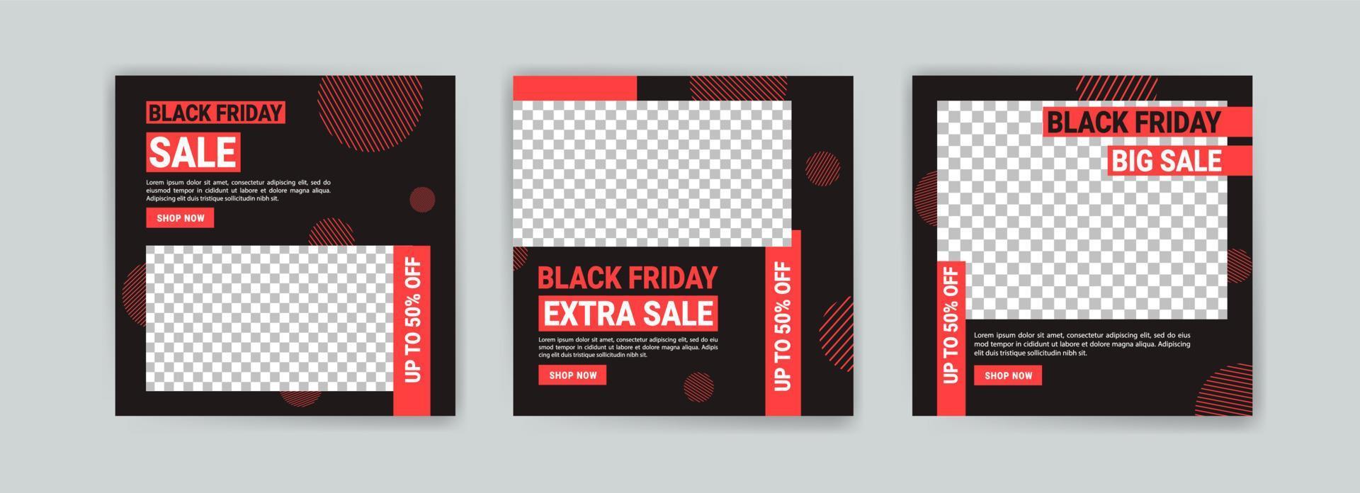 Social media post template for black friday sale. Premium template for black friday sale. vector