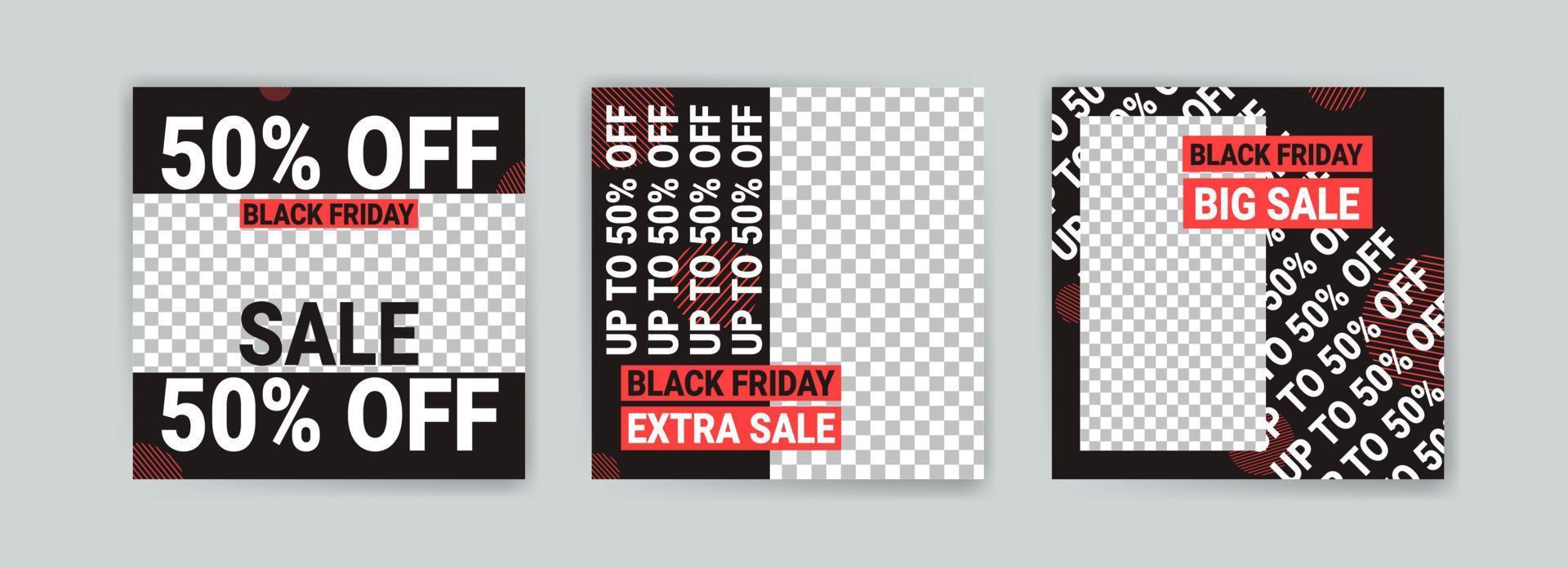 Social media post template for black friday sale. Premium template for black friday sale. vector