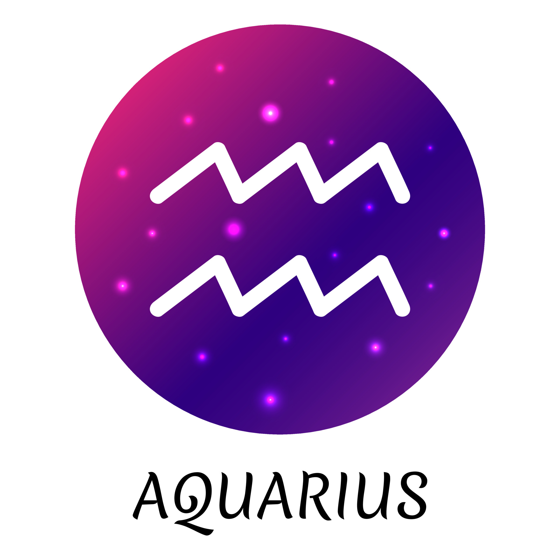 Zodiac sign Aquarius isolated. Vector icon. Zodiac symbol with starry ...