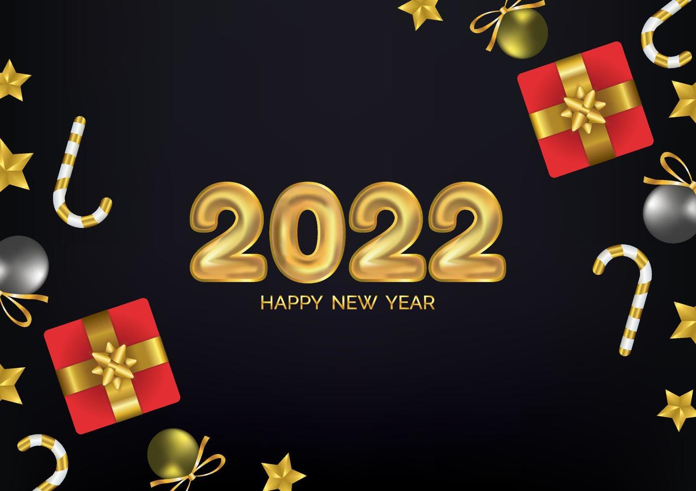 new year balloons text 2022 banner vector