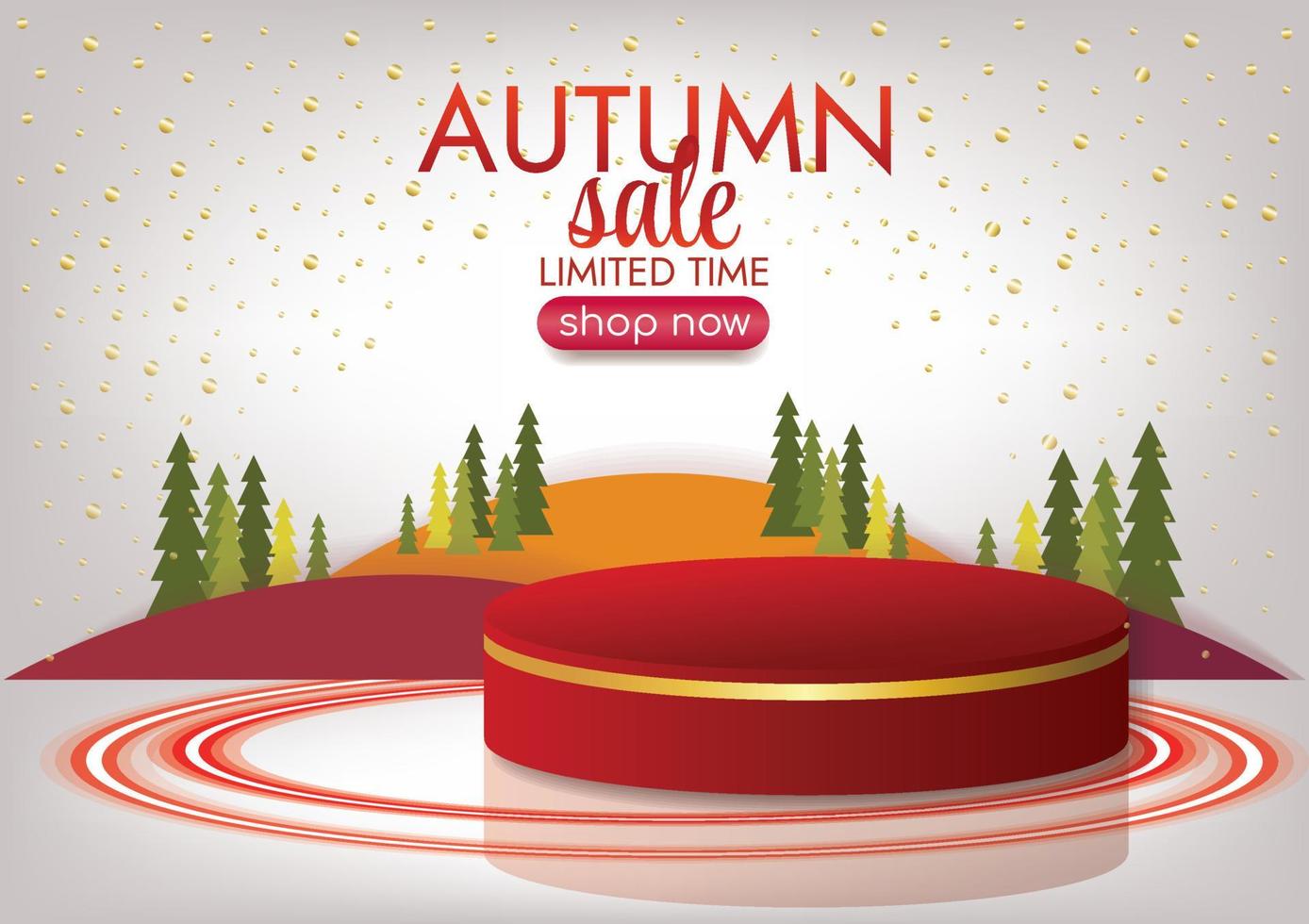 autumn seasonproduct podium background vector