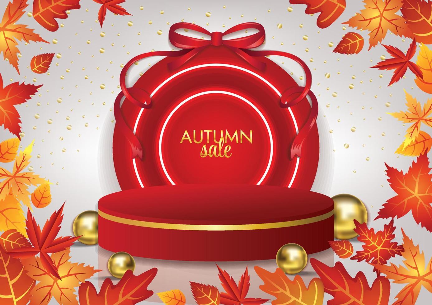 autumn product display art vector