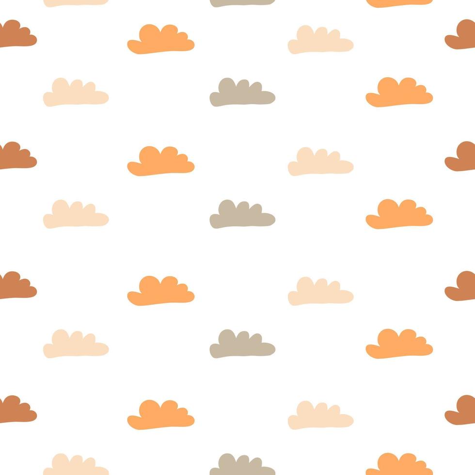 Seamless vector pattern with cute baby clouds