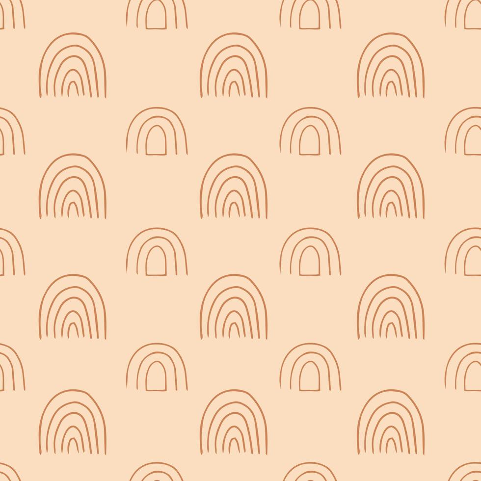 Seamless vector pattern with cute boho rainbows